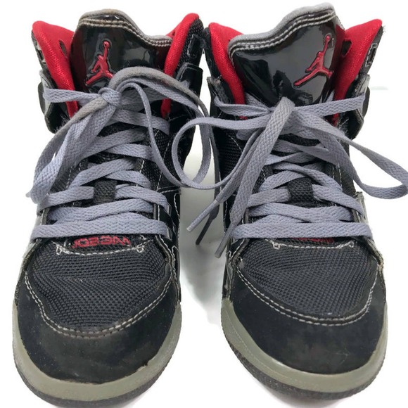 Nike Michael Jordan SC-1 Sneakers Boys Hi Top Lace Up Black Gray Boys Sz 12C - Picture 2 of 9